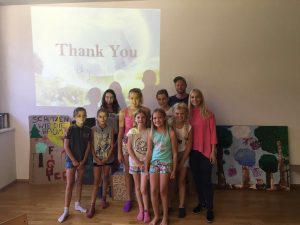 Shani with school girls, Alpbach 2016