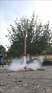 Rocket model being launched