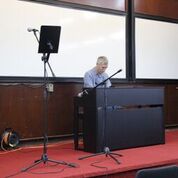 Senior Executive Vice President, Prof. Adam Swartz, at the piano